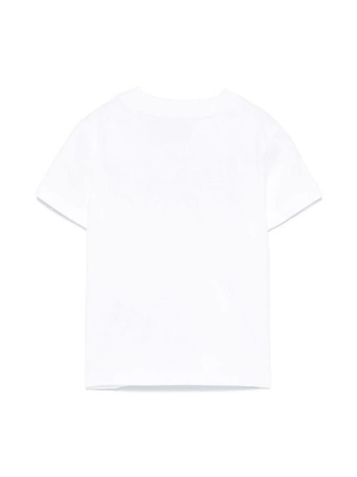 T-shirt Moschino Kids bianco con logo nero MOSCHINO KIDS | MUM04FLAA02/10101